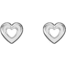 Load image into Gallery viewer, Continuum Sterling Silver Heart Earrings
