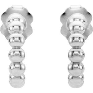 Continuum Sterling Silver 12 mm Beaded Hoop Earrings