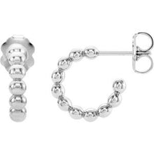 Load image into Gallery viewer, Continuum Sterling Silver 12 mm Beaded Hoop Earrings
