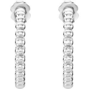 Continuum Sterling Silver 21 mm Beaded Hoop Earrings