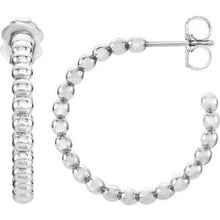 Load image into Gallery viewer, Continuum Sterling Silver 21 mm Beaded Hoop Earrings
