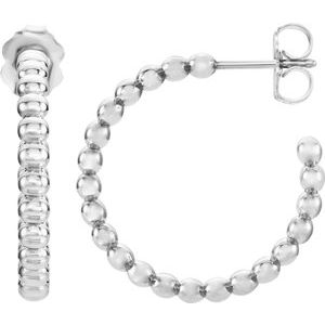 Continuum Sterling Silver 21 mm Beaded Hoop Earrings