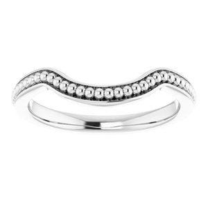 Sterling Silver Band for 9 mm Cushion Ring