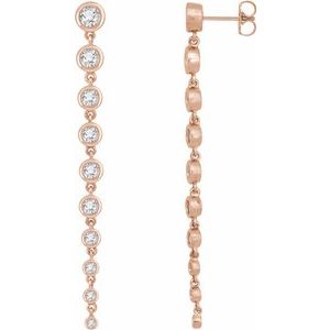 Boucles d'oreilles en diamant 14K Rose 2 CTW cultivées en laboratoire
