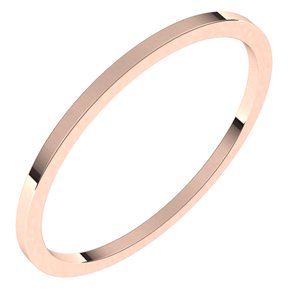 14K Rose 1 mm Flat Band Size 9