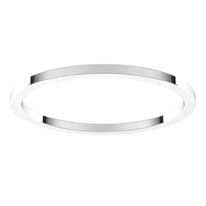 14K X1 White 1 mm Flat Band Size 10