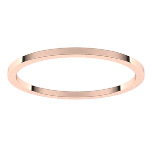 14K Rose 1 mm Flat Band Size 9