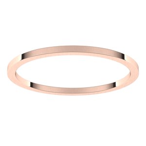 14K Rose 1 mm Flat Band Size 7