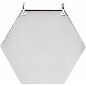Sterling Silver 20 mm Hexagon Necklace Center