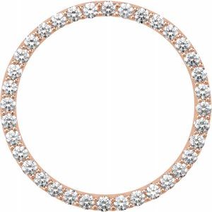 14K Rose 1 CTW Diamond Circle Pendant SI2-SI3, G-H