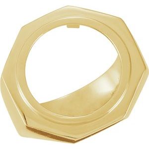 18K Yellow Ring Mounting for 17.8 mm Coin