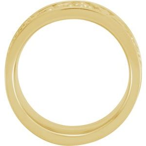 18K Yellow 10.25 mm Floral-Inspired Band Size 8