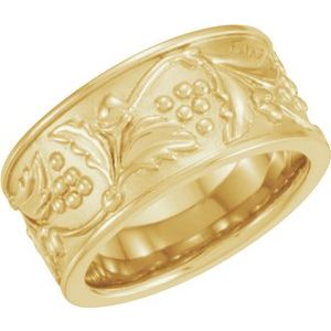 18K Yellow 10.25 mm Floral-Inspired Band Size 8