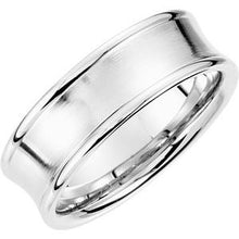 Load image into Gallery viewer, Platinum 7.5 mm Concave Band with Satin Finish Size 13
