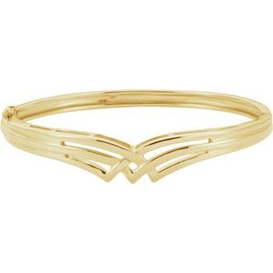 14K Yellow Hinged Bangle Bracelet