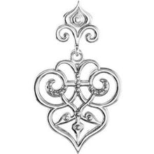 Load image into Gallery viewer, Sterling Silver 27x6 mm Fleur-De-Lis Pendant

