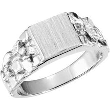 Charger l'image dans la galerie, Sterling Silver 9 mm Square Nugget Signet Ring
