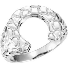 Charger l'image dans la galerie, Sterling Silver 17x15 mm Nugget Horseshoe Ring
