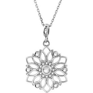 Sterling Silver Decorative 18" Necklace