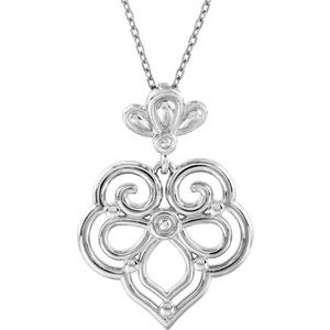 Sterling Silver Decorative 18" Necklace