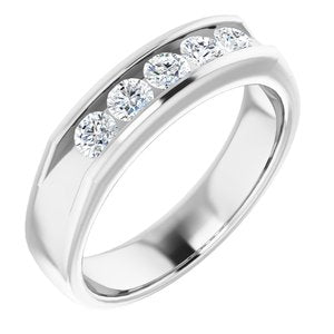 14K White 3/4 CTW Diamond Band