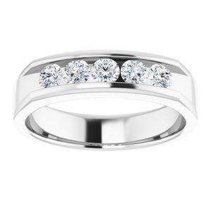 14K White 3/4 CTW Diamond Band