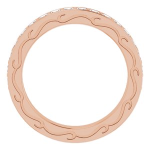 14K Rose 1 CTW Diamond Square Eternity Band Taille 5