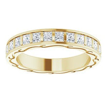 Charger l&#39;image dans la galerie, 14K jaune 3/4 CTW diamant carré éternité bande taille 5
