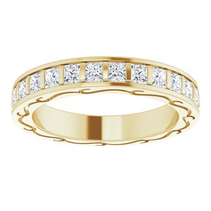 14K jaune 3/4 CTW diamant carré éternité bande taille 5