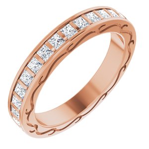 14K Rose 1 CTW Diamond Square Eternity Band Taille 5