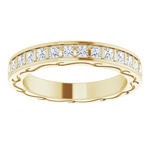 14K Yellow 1 CTW Diamond Square Eternity Band Taille 5