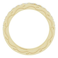 Charger l&#39;image dans la galerie, 14K jaune 3/4 CTW diamant carré éternité bande taille 5

