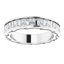 Load image into Gallery viewer, 14K White 2 1/6 CTW Diamond Square Eternity Band Size 5
