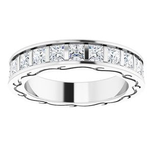 14K White 2 1/6 CTW Diamond Square Eternity Band Size 5