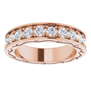 Bracelet d'éternité rond en diamant 14K rose 1 1/3 CTW