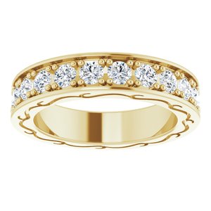 14K Yellow 1 1/3 CTW Diamond Round Eternity Band Taille 5