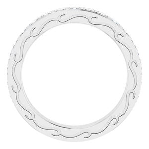14K White 7/8 CTW Diamond Square Eternity Band Taille 6