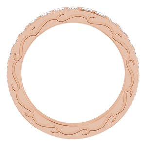 14K Rose 1 CTW Diamond Square Eternity Band Size 6