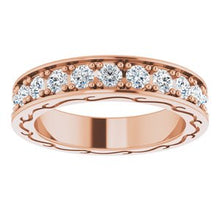 Load image into Gallery viewer, 14K Rose 1 3/8 CTW Diamond Round Eternity Band Size 6
