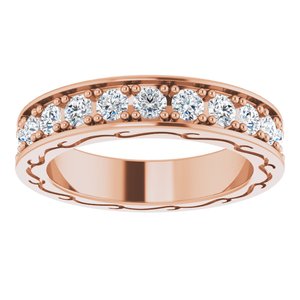 14K Rose 1 3/8 CTW Diamond Round Eternity Band Size 6