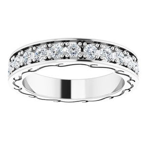 14K White 1 CTW Diamond Round Eternity Band Size 6