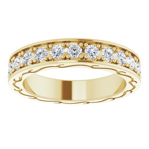 14K Yellow 1 CTW Diamond Round Eternity Band Size 6