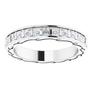 14K White 7/8 CTW Diamond Square Eternity Band Taille 6