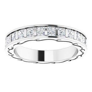 14K White 1 3/4 CTW Diamond Square Eternity Band Taille 6