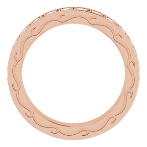 14K Rose 1 CTW Diamond Round Eternity Band Taille 7