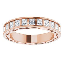 Load image into Gallery viewer, 14K Rose  2 1/3 CTW Diamond Square Band Size 7
