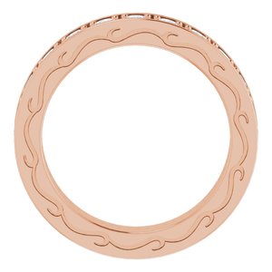 14K Rose 1 3/8 CTW Diamond Round Eternity Band Size 7