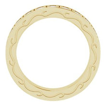 Charger l&#39;image dans la galerie, Bande d&#39;éternité ronde en diamant jaune 14K 1 3/8 CTW taille 7

