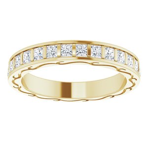 14K Jaune 7/8 CTW Diamond Square Eternity Band Taille 7