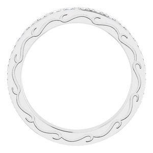 14K White 1 CTW Diamond Square Eternity Band Taille 7
